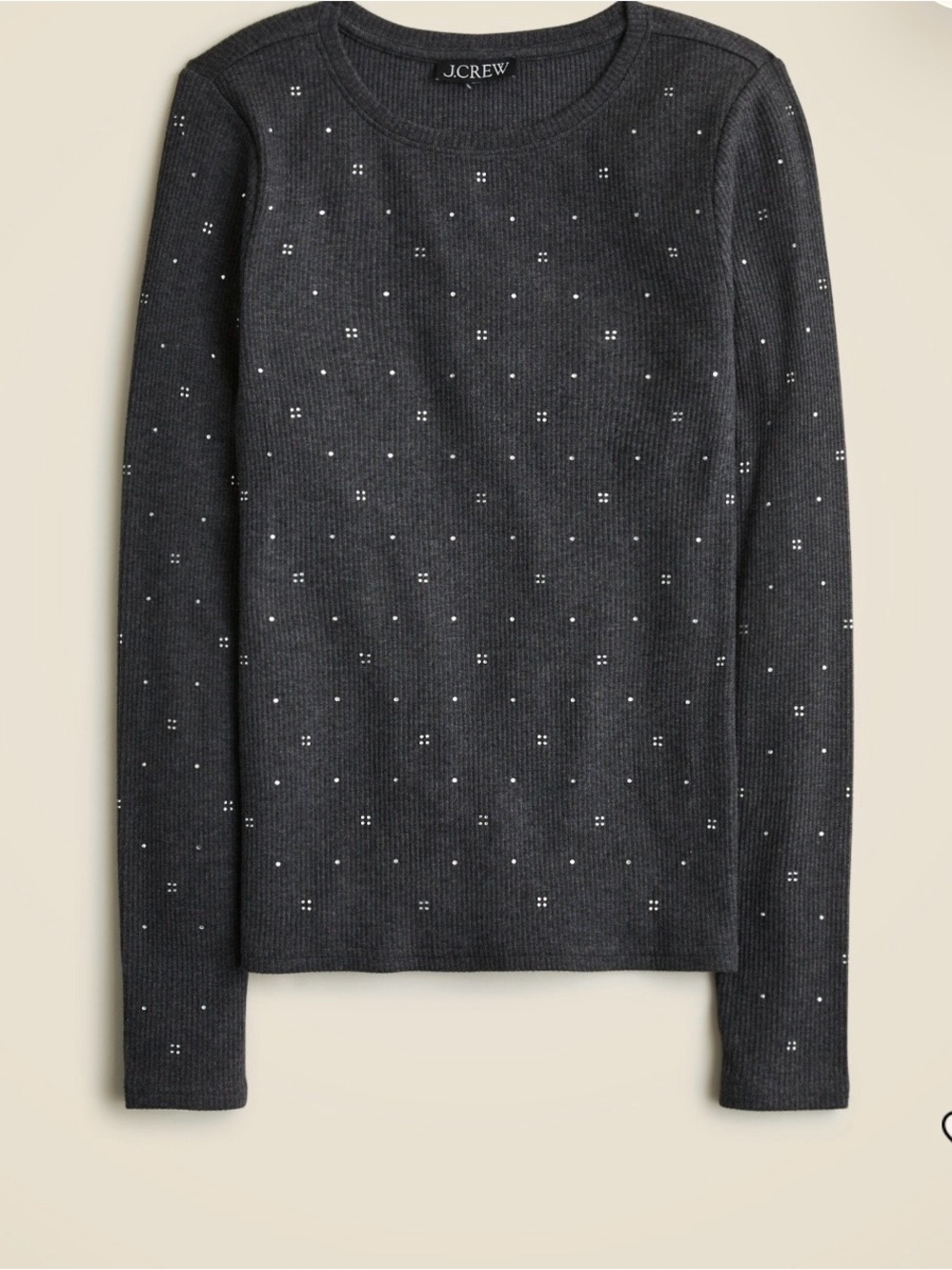 J. Crew Vintage rib long sleeve with embellishment’s